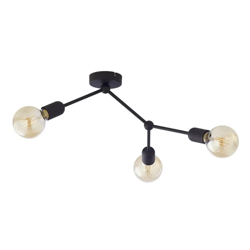 Rabat Lampa sufitowa czarna 3-ramienna w loftowym stylu do salonu 3xE27 FANTASY 3128 TK Lighting