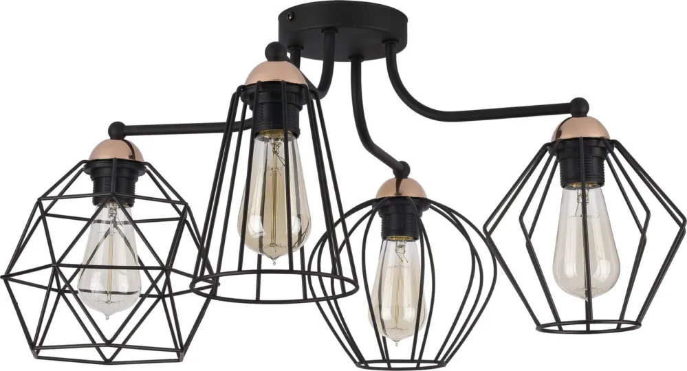 Lampa sufitowa w stylu loftowym, druciane klosze na gwint 4xE27 do salonu GALAXY 1645 TK Lighting Wysoka jakość