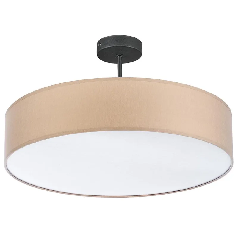 Lampa sufitowa z okrągłym, beżowym abażurem i białą blendą do przestronnej sypialni Ø60cm RONDO 3998 4xE27 TK Lighting Bezpieczna płatność