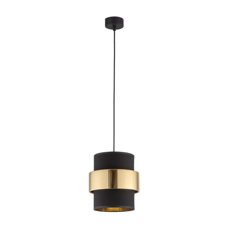 Lampa wisząca z czarno-złotym abażurem do nowoczesnego pokoju gościnnego CALISTO 4377 1xE27 TK Lighting Kup online
