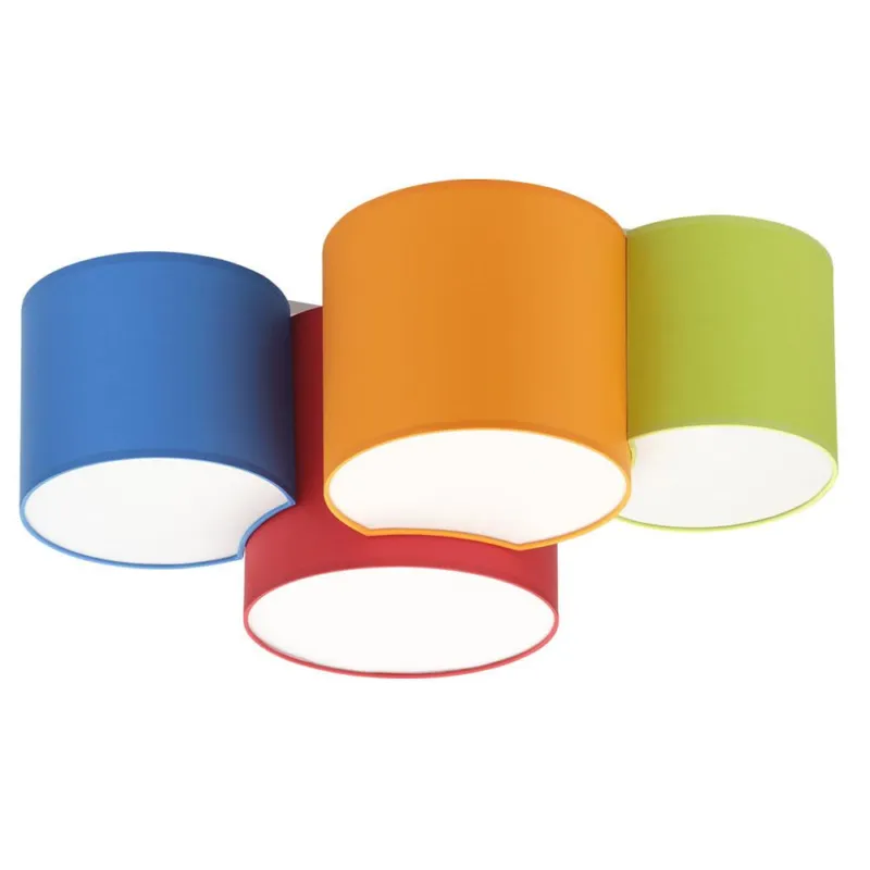 Wielokolorowa lampa sufitowa z abażurami tubami do pokoju dziecięcego 4xE27 MONA KIDS 3276 TK Lighting Oferta