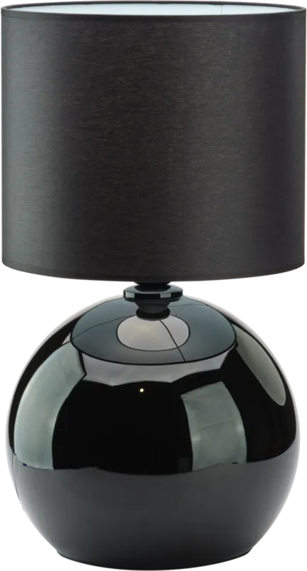 Czarna lampka nocna, stołowa z podstawą ze szkła i tkaninowym abażurem PALLA BLACK 5080 1xE27 TK Lighting Nowy