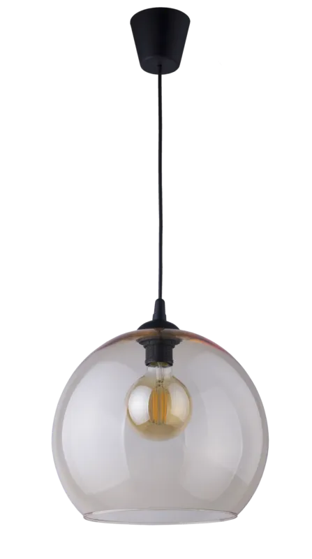 Hit sprzedaży Lampa wisząca z kloszem w kształcie kuli ze szkła w kolorze bursztynowym nad blat stołu do jadalni 1xE27 2064 TK Lighting