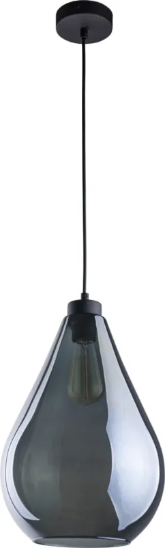 Wyjątkowa oferta Lampa wisząca ze szklanym kloszem w kształcie łezki, kolor grafitowy lustrzany 1xE27 FUENTE 2326 TK Lighting