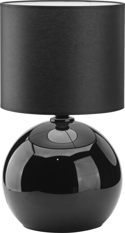 Bestseller Lampka nocna czarna ze szklaną podstawą i tkaninowym abażurem do sypialni w stylu glamour PALLA SMALL BLACK 5067 1xE27 TK Lighting