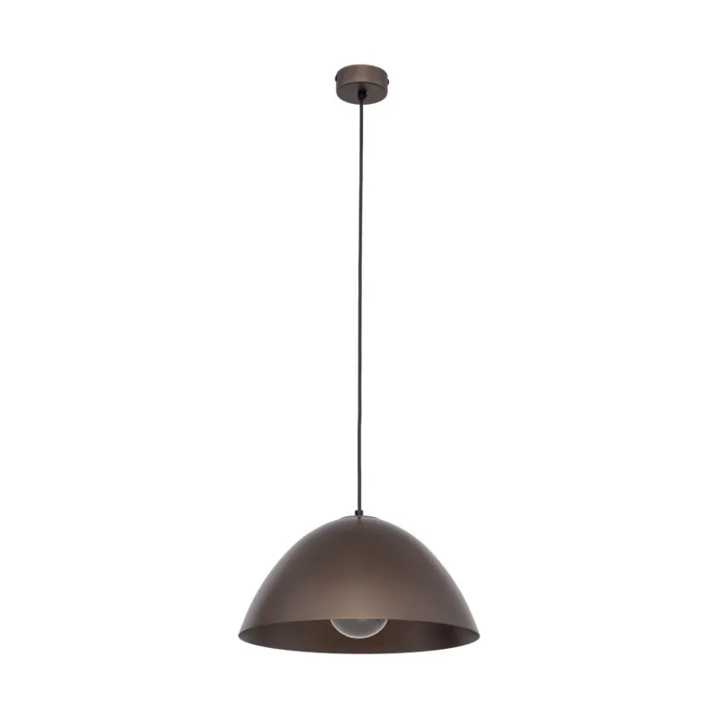 Hit sprzedaży Brązowa lampa wisząca retro z kloszem-kopułą nad stół do jadalni FARO BROWN 4332 TK Lighting
