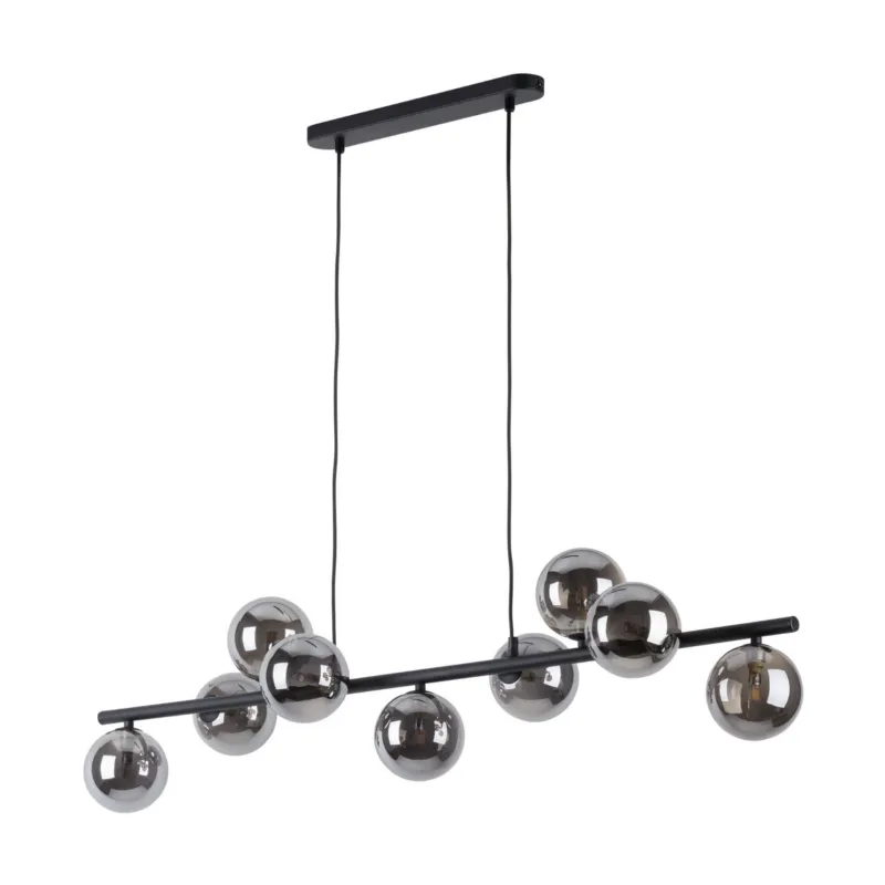 Czarna lampa wisząca ze szklanymi kloszami kulkami w kolorze grafitowym 9*G9 ESTERA BLACK 5667 TK Lighting Wyjątkowa oferta