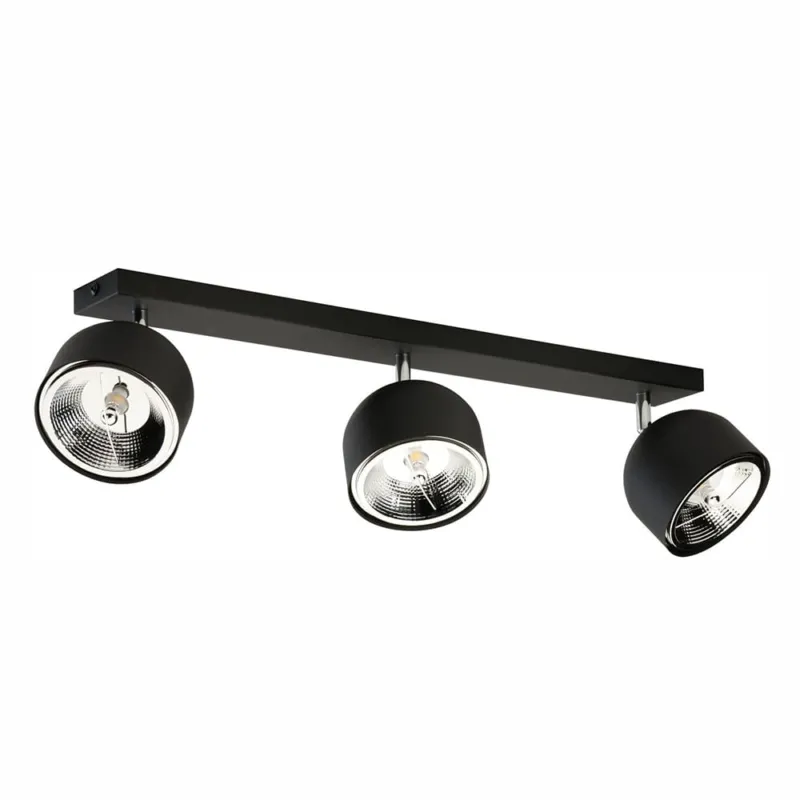 Taniej Czarna lampa sufitowa 3-punktowa z regulowanymi spotami reflektorkami ALTEA BLACK + żarówki 6520 TK Lighting