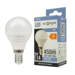 Szybka wysyłka Żarówka LED Golf Ball E14 5W 6500K 450lm EC79226