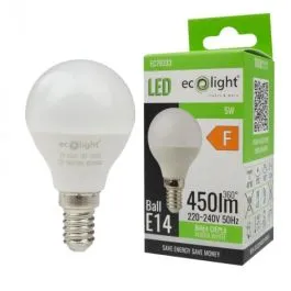 Żarówka LED Golf Ball E14 5W 3000K 450lm EC79333 Darmowy zwrot