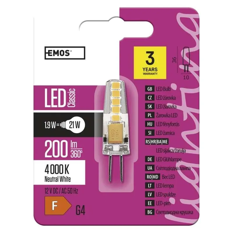 Najlepsza cena Żarówka LED Classic JC A++ 2W G4 neutralna biel EMOS - 1525735401