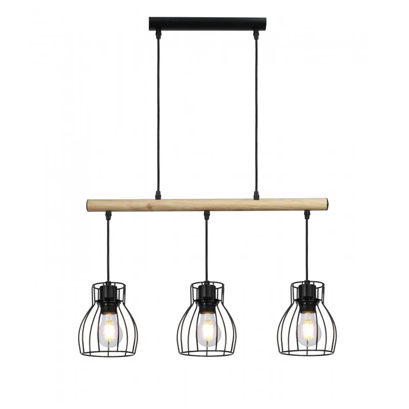 BERNITA LAMPA WISZĄCA 3X60W E27 CZARNY Ograniczona ilość