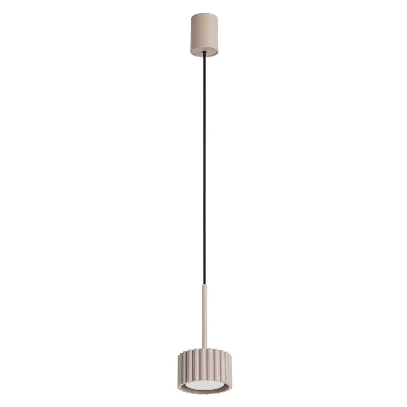 Lampa wisząca pojedyncza ryflowana AURA 1 taupe Gx53 Sollux Kup online