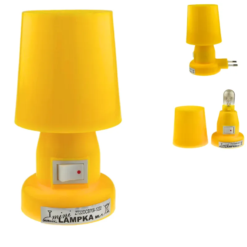 Najlepsza cena Lampka nocna do kontaktu Lampa wtykowa do sypialni żółta