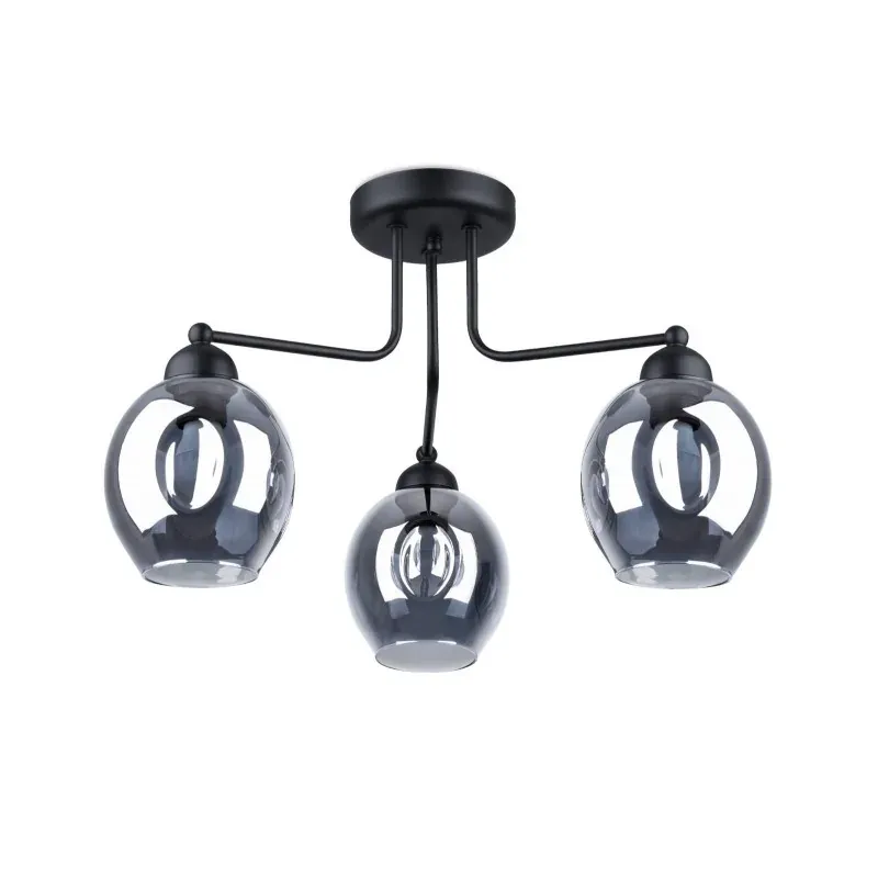 Popularny SL.1144 Lampa sufitowa 3 czarne nieregularne klosze FILLAN 3 E27 Sollux