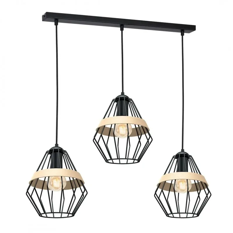 Dodaj do koszyka Lampa wisząca CLIFF BLACK 3xE27