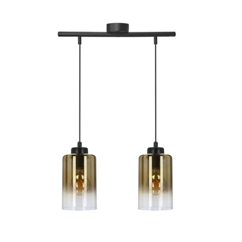 Wyjątkowa oferta Lampa wisząca listwa 41cm klosz bursztynowy 2xE27 ASPRA 32-16263 CANDELLUX