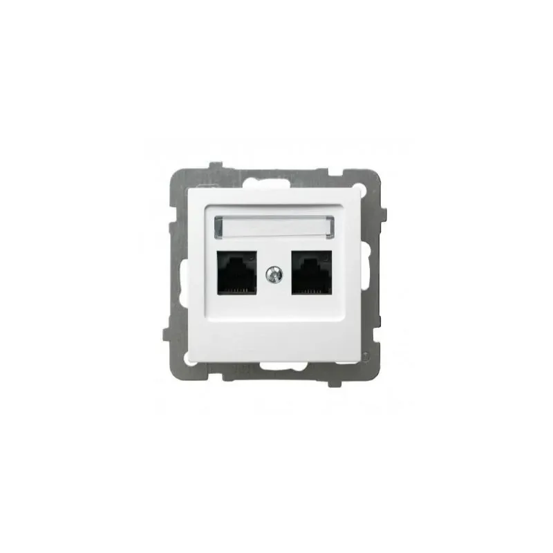 Łatwy zwrot Gniazdo komputerowe podwójne białe RJ45 GPK-2G/K/m/00 AS OSPEL