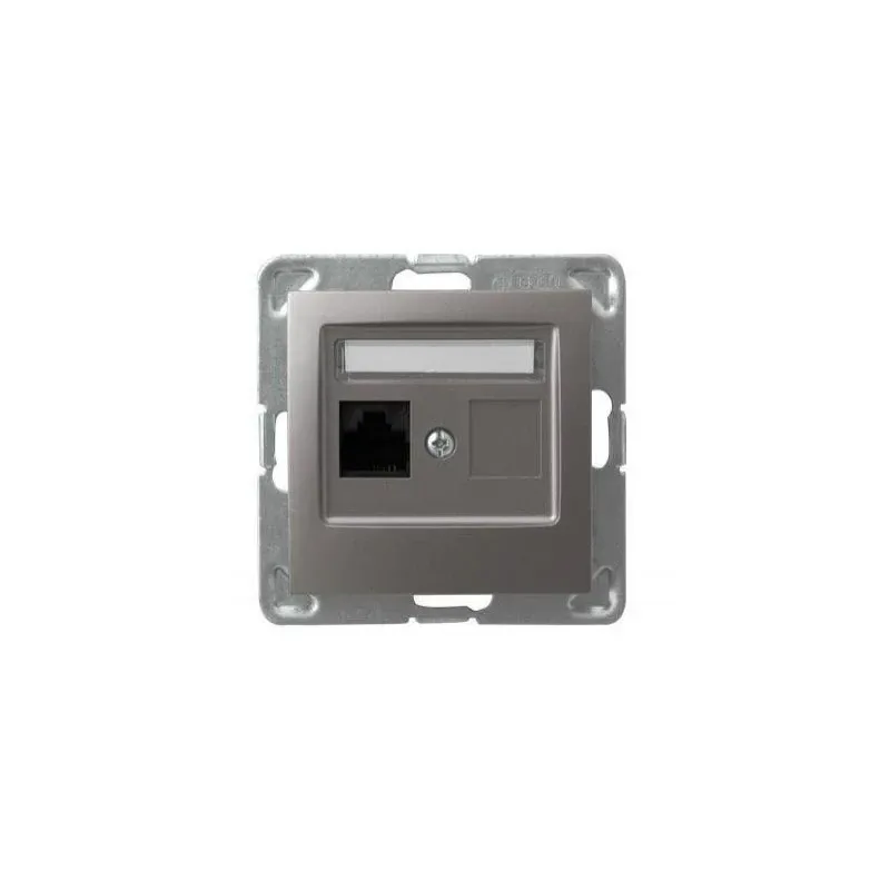 Komputerowe tytanowe gniazdo RJ45 5e ekranowe GPK-1Y/KE/M/23 IMPRESJA OSPEL Ograniczona ilość