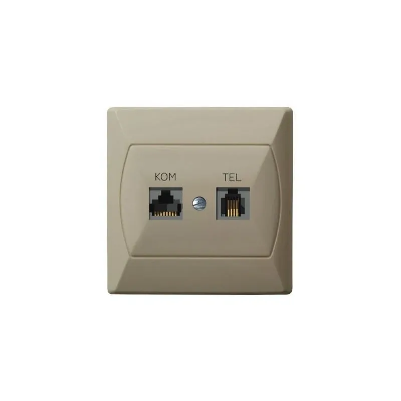 Ostatnie sztuki Gniazdo komputerowo-telefoniczne RJ45+RJ11 beżowe FOREX GPKT-A/F/01 AKCENT OSPEL