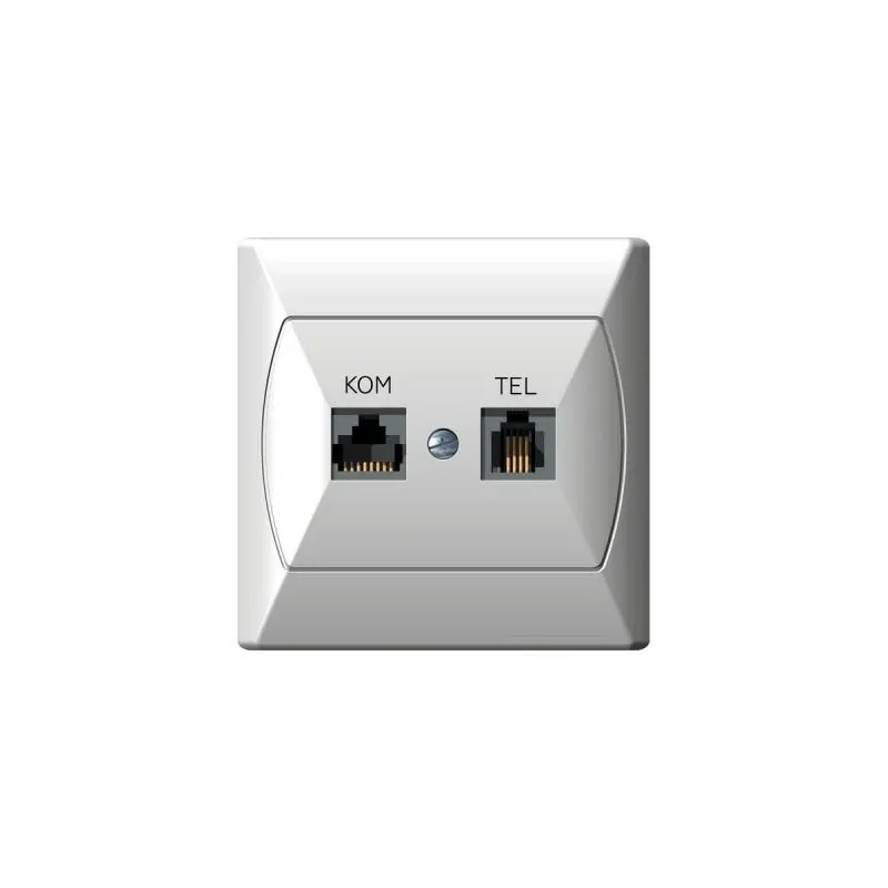 Gniazdo komputerowo-telefoniczne RJ45+RJ11 FOREX białe GPKT-A/F/00 AKCENT OSPEL Nowy