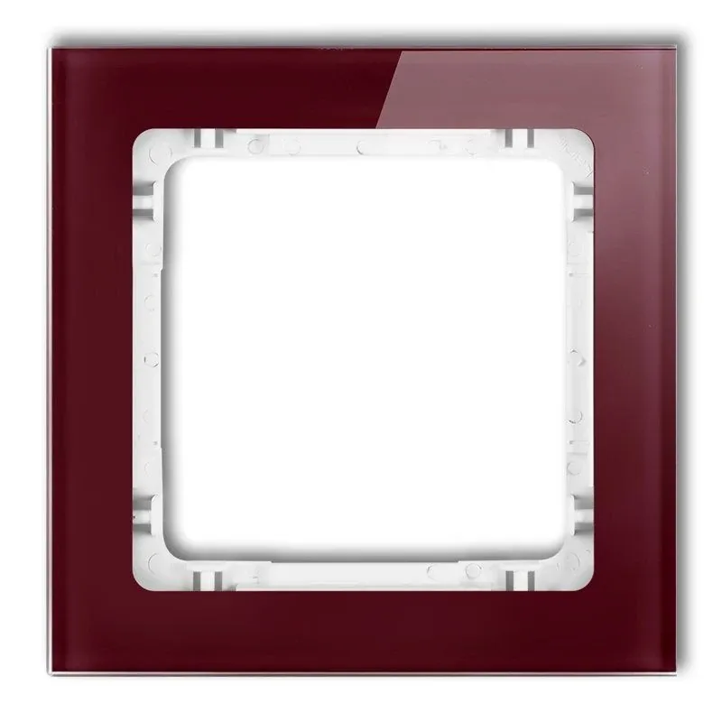 Bordowa/biała ramka pojedyncza z efektem szkła 14-0-DRS-1 DECO KARLIK Oferta limitowana