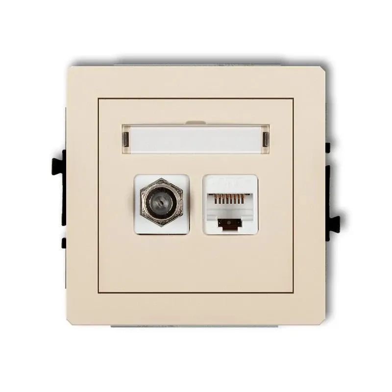 Tani Gniazdo antenowe SAT+komputerowe RJ45 beżowe 1DGFK DECO KARLIK