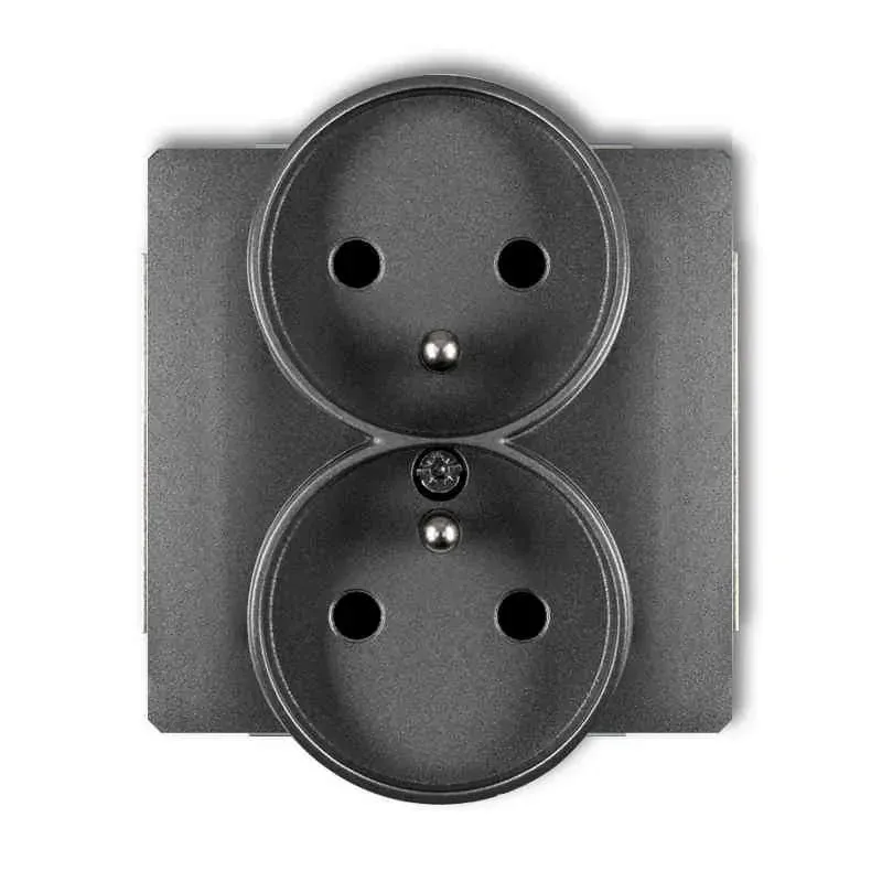 Gniazdo grafitowe podwójne z uziemieniem 11DGPR-2z DECO KARLIK Oferta czasowa