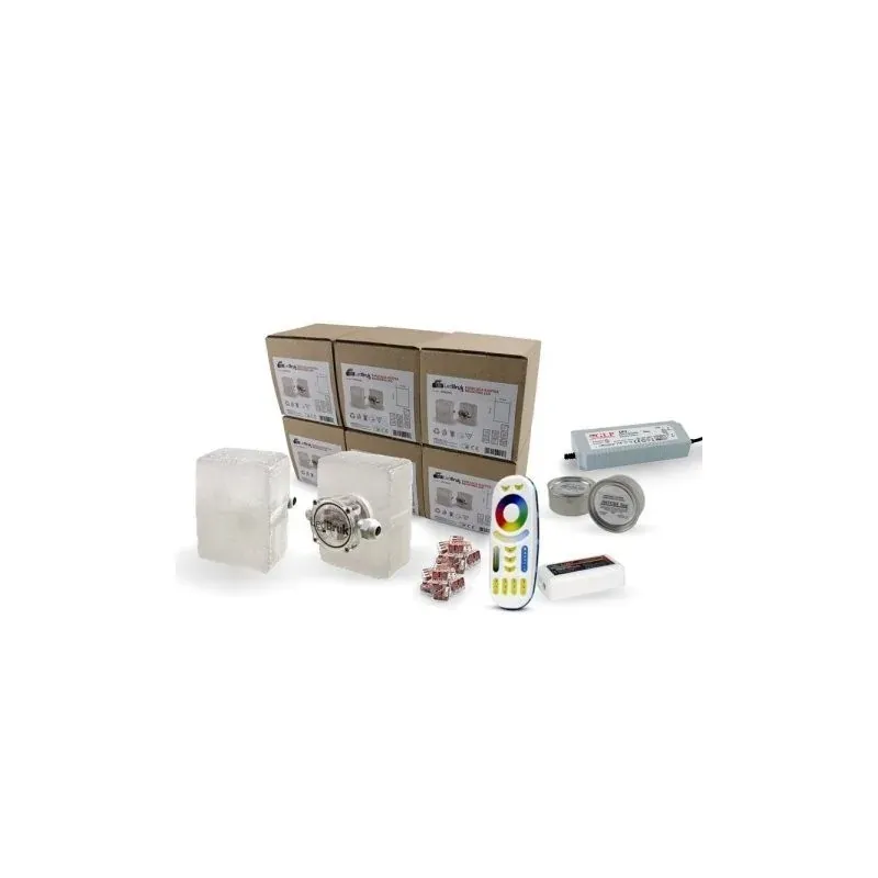Cena promocyjna Zestaw Kostka Led Akropol Rgbw Bc 13,7X10,3Cm - 6Szt