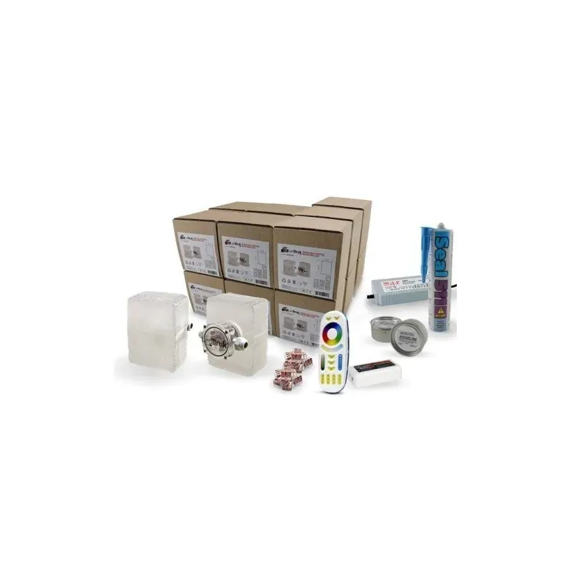 Zestaw Kostka Led Akropol Rgbw Bz 13,7X10,3Cm - 14Szt Cena promocyjna