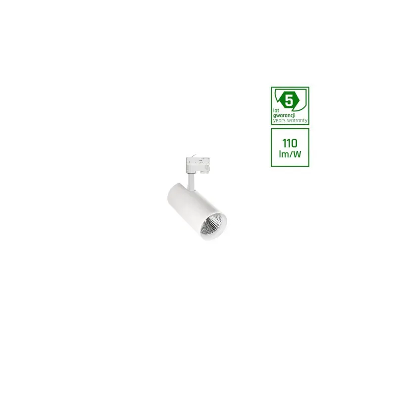 Łatwy zwrot Biała Oprawa Szynowa Led 10W Mdr Branta 830 36St - 3000K