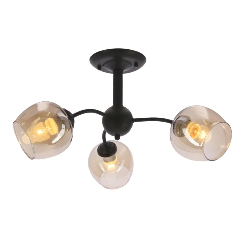 Wyjątkowa oferta Lampa sufitowa BREEZE ze szklanymi kloszami 3-punktowa do salonu