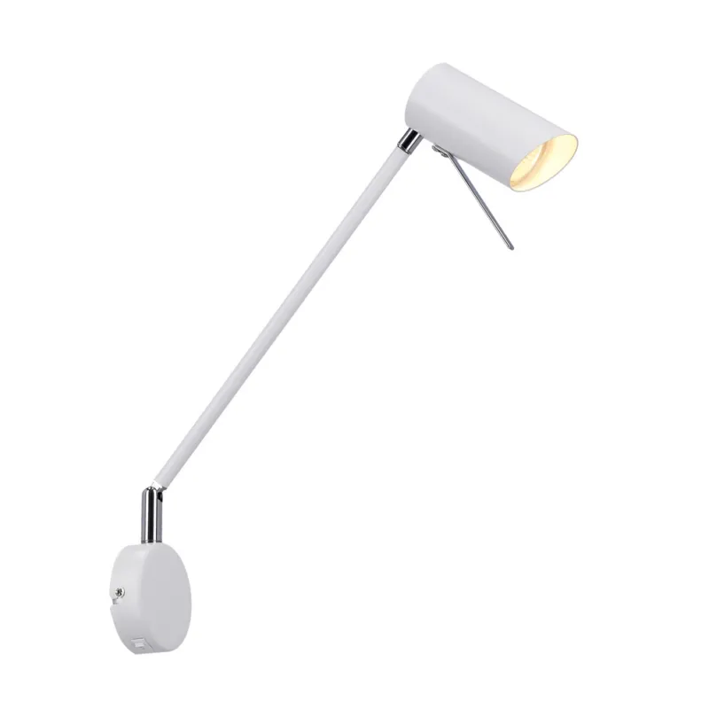 Bestseller Kinkiet Milly biały metalowy regulowany z włącznikiem do sypialni GU10