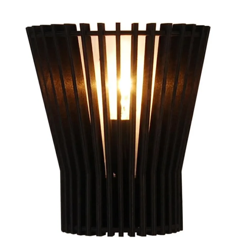 Oferta Kinkiet Osaka drewniany ażurowy czarny do salonu i sypialni E14