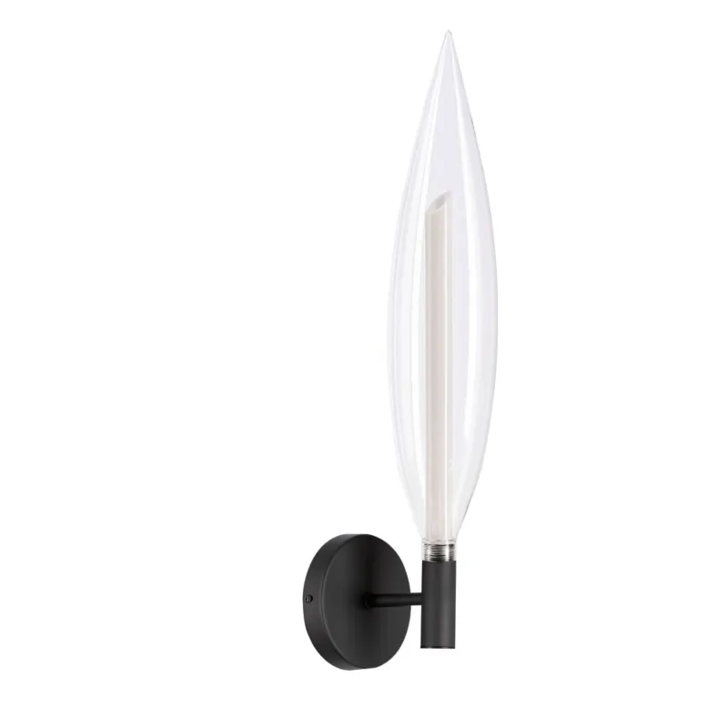 Kinkiet Nordic szklany czarny transparentny do salonu 1x5W G9 Oferta czasowa