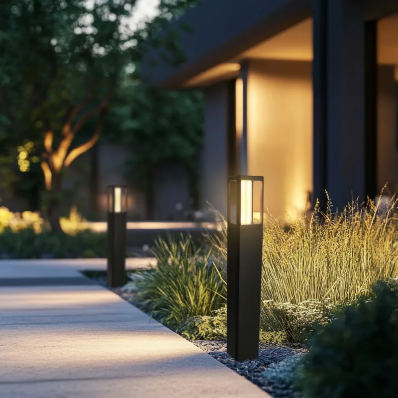Lampa ogrodowa stojąca LED CROCUS – czarny słupek 2x6W IP65 - nowoczesne oświetlenie ścieżki ogrodowej Bestseller