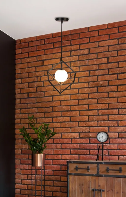Lampa wisząca Weert Ledea kula do salonu czarno-złota szklana 1 płomienna Łatwy zwrot