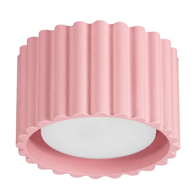 Plafon aluminiowy różowy kwadratowy 10cm AURA 1 z serii AURA SL.2406 - Sollux Lighting Nowość