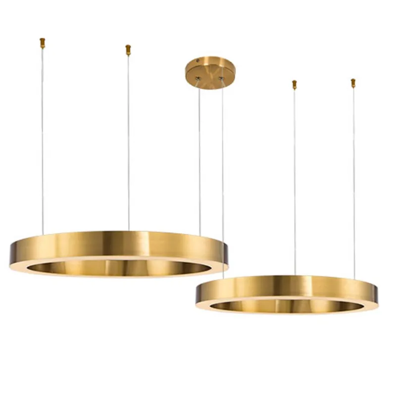 Lampa wisząca na pilota CIRCLE 60+60 LED mosiądz na 1 podsufitce ST-8848-60+60 brass - Step into Design Ostatnia szansa