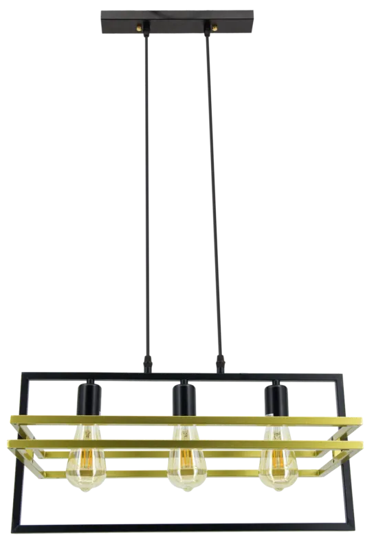 Lampa wisząca metalowa czarno-złota 3-punktowa 4113/3 z serii NOLAN - Lampy Elem Darmowy zwrot
