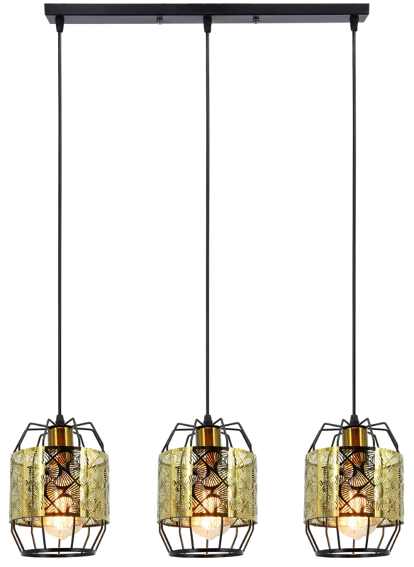 Lampa wisząca metalowa czarno-złota 3-punktowa 9317/3 z serii CENTO - Lampy Elem Bezpieczne zakupy