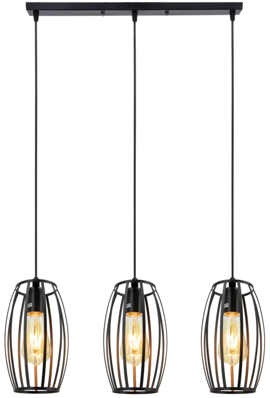 Wyjątkowa oferta Lampa wisząca metalowa czarna 3-punktowa 7767/3 BL z serii ARES - Lampy Elem