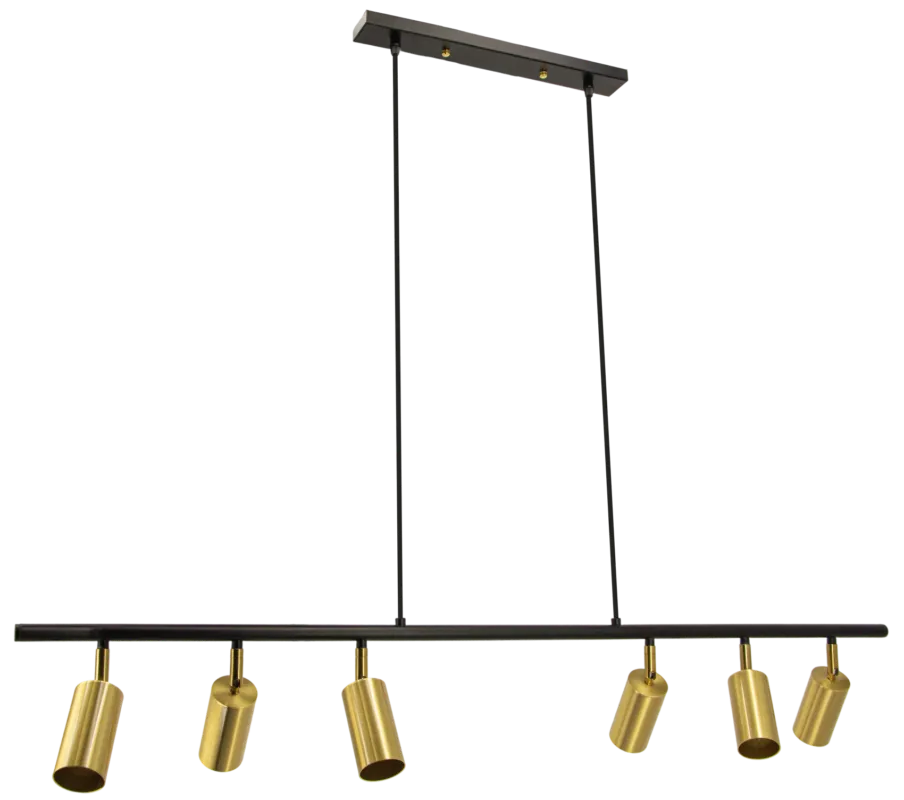 Wyjątkowa oferta Lampa wisząca metalowa czarno-złota 6-punktowa 3502/6 z serii LIBERTY - Lampy Elem