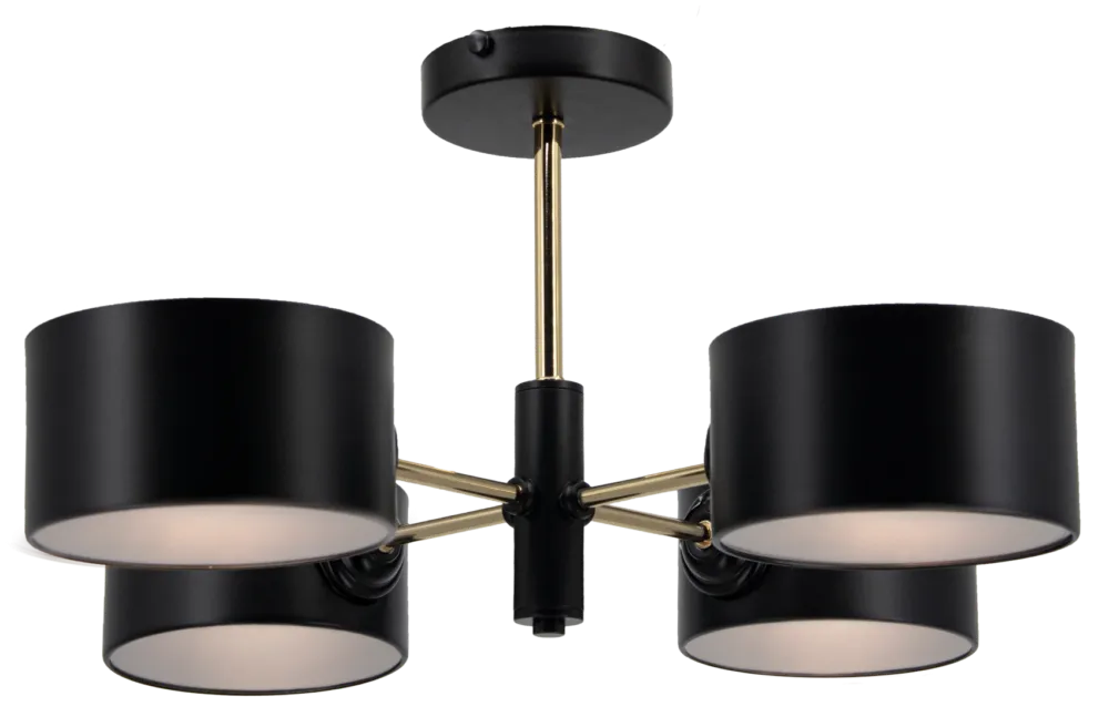 Popularny Lampa sufitowa metalowa czarno-złota 4-punktowa 1097/4B z serii VITO - Lampy Elem