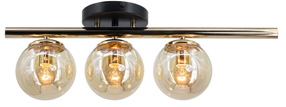 Premium Plafon metalowy złoto-czarny 3-punktowy 60cm 8434/3 z serii ARGO - Lampy Elem