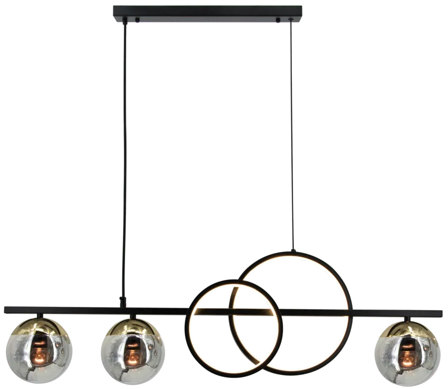 Lampa wisząca czarno-złota metalowa 90cm DRS3625/4 - Lampy Elem Premium