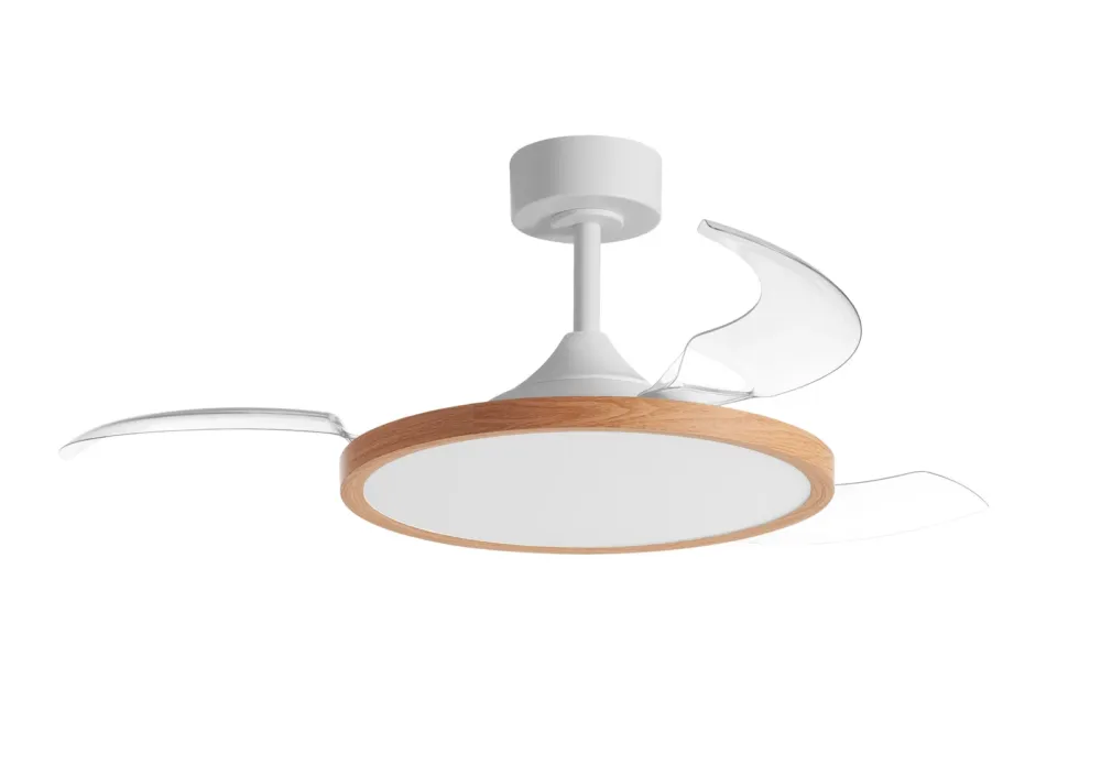 Oferta czasowa Wentylator CORFU biały, drewno Ø107 DC 33W LED 42W CCT zmienna barwa, pilot 8421797992071 - MDC