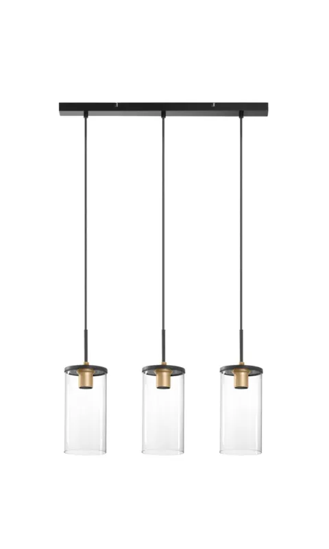 Bezpieczna płatność Lampa wisząca TRIEL czarny, mosiądz antyczny 3xE27 8421797883591 - MDC