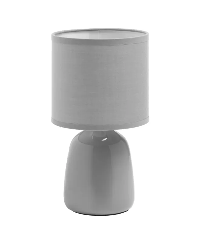 Najlepsza cena Lampa stołowa BISBAL szary E14 ceramiczna, abażur szary 8421797888831 - MDC