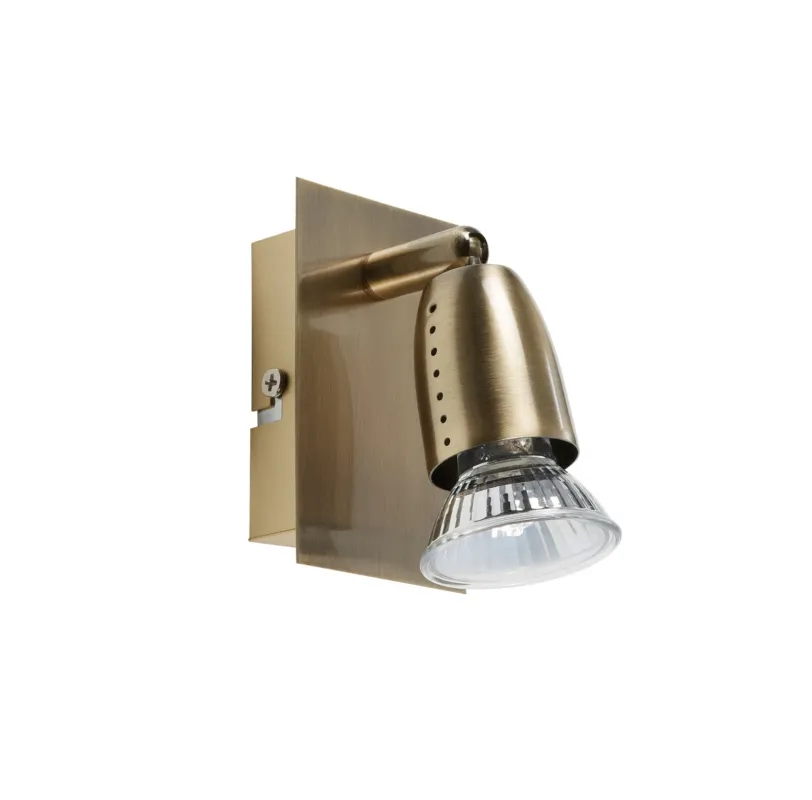Lampa ścienna/sufitowa ECCO 1xGU10 mosiądz antyczny 8421797541057 - MDC Dostępne od ręki